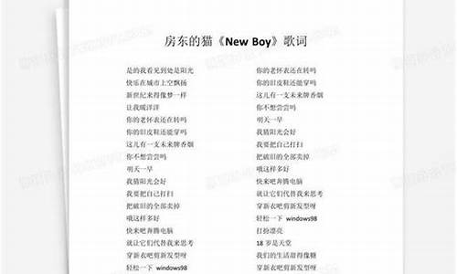 _new boy 歌词串词